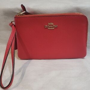 Coach Vibrant Red Wristlet Clutch